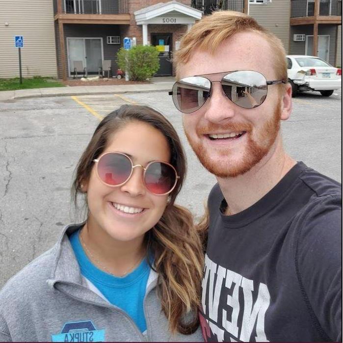 Getting the keys to our first apartment!