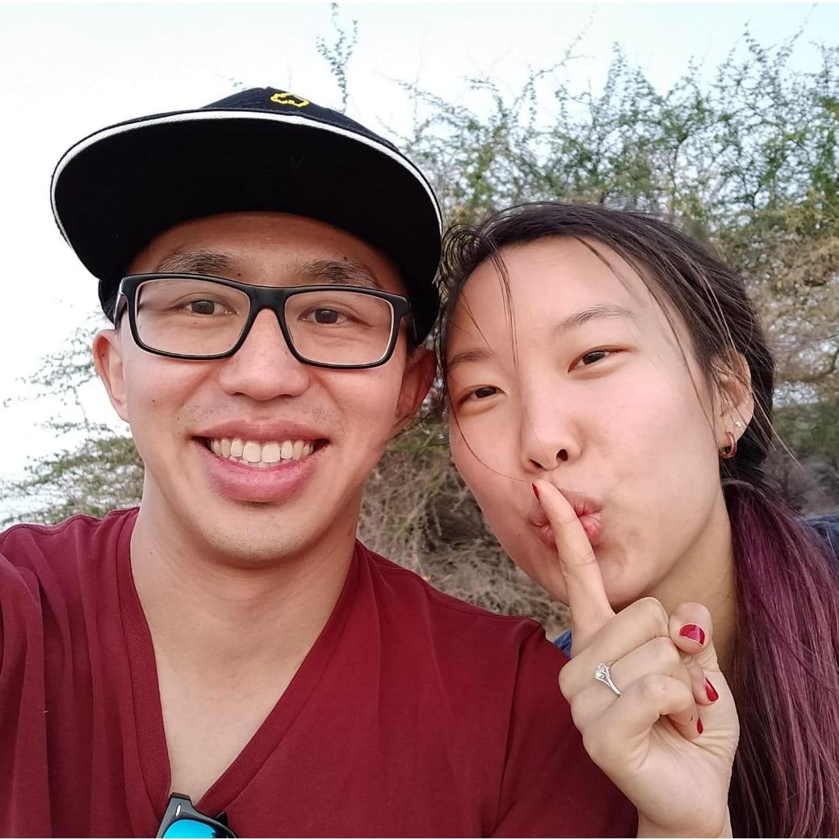 The photo sent to friends and family right after the proposal.