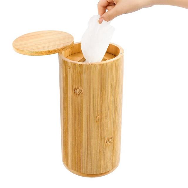 Axcoix Bamboo Wipes Dispenser Container, Disinfecting Wipes Container Holder Fit for Clorox Lysol Disinfecting Wipes, Flushable Wipes Dispenser for Bathroom Kitchen Home