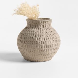 Oaxaca Small Round Cotton Mache Vase, Set of 2