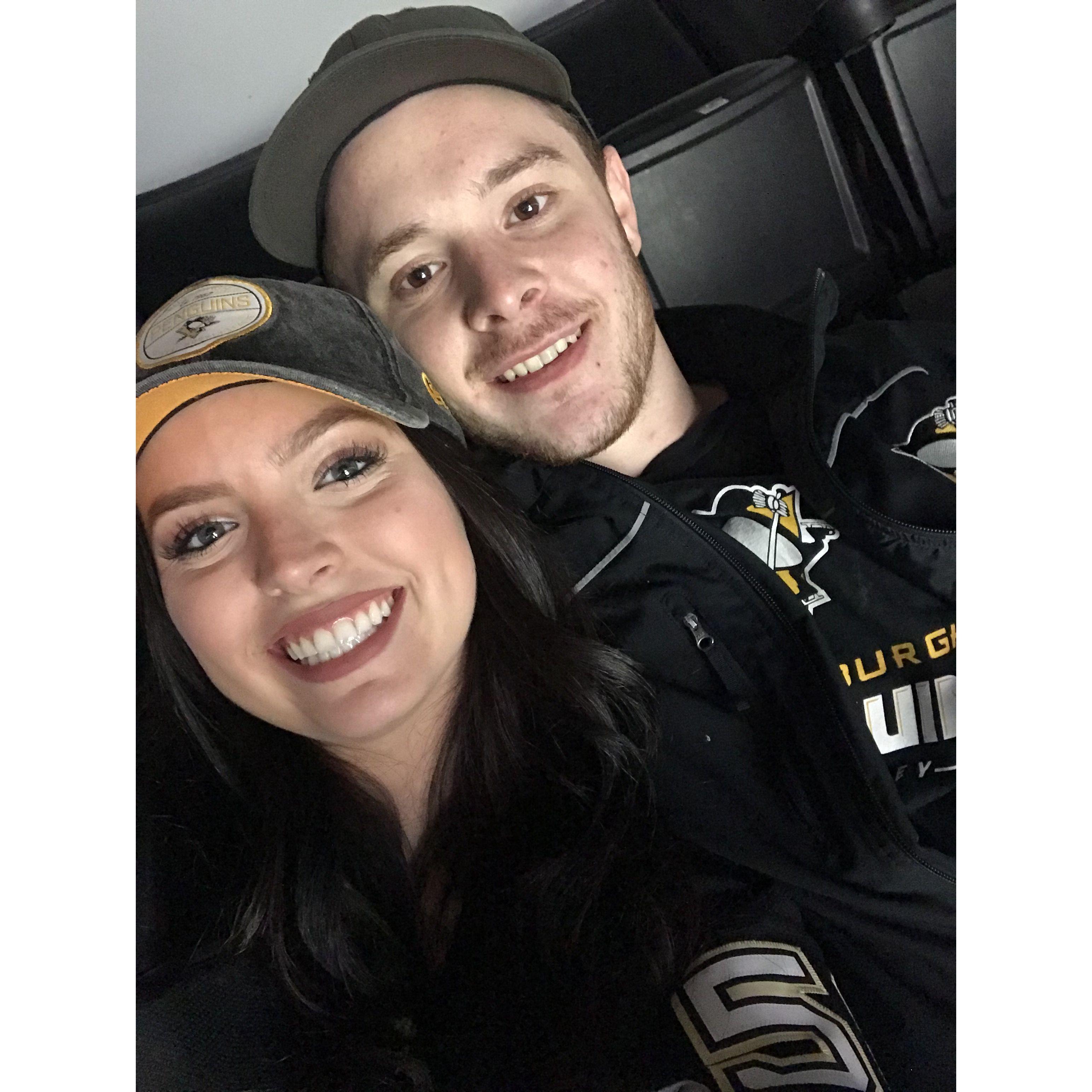 Cheering on the Pens on the west coast