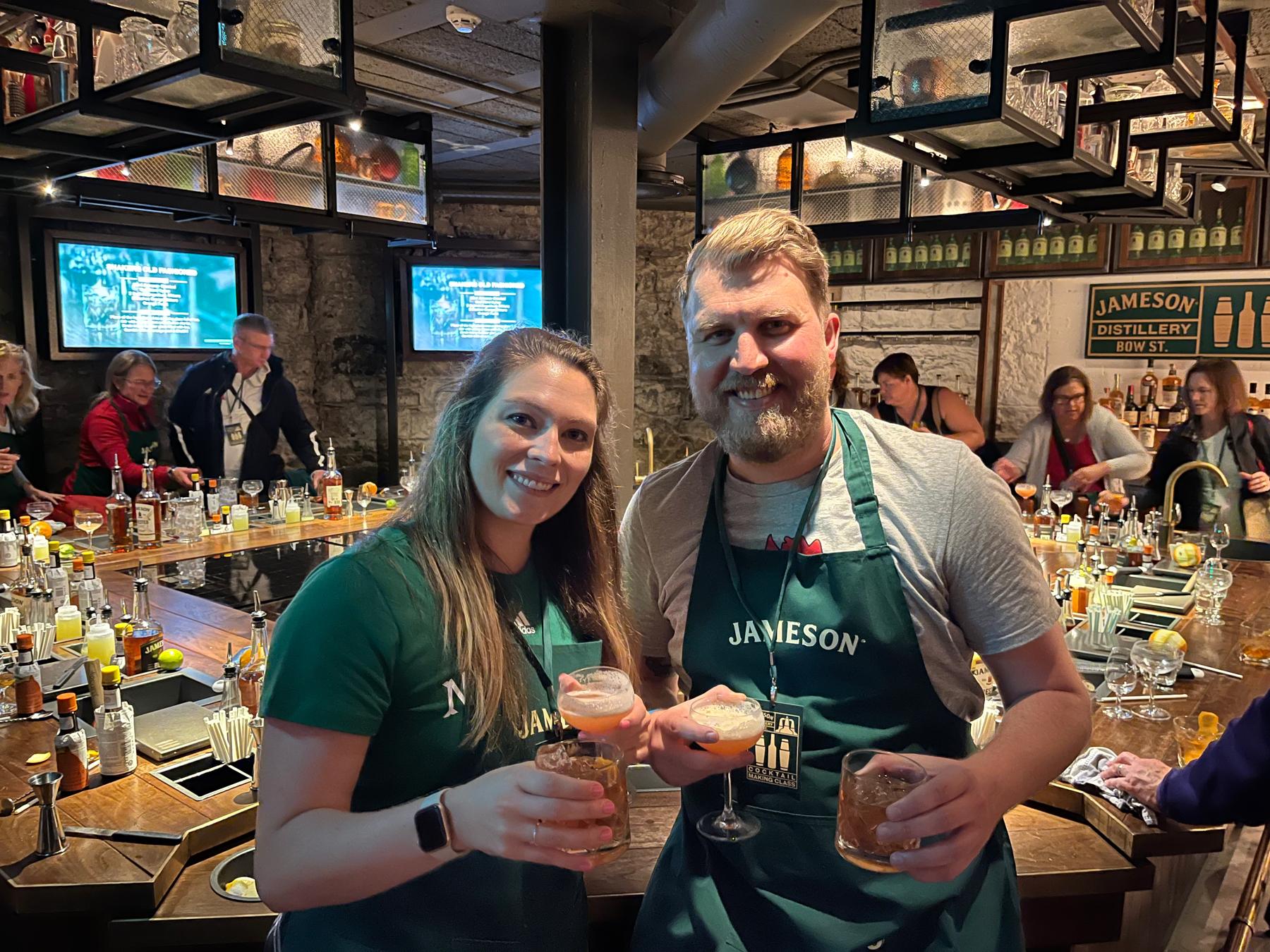 Cocktail class at Jameson in Ireland, August 2022