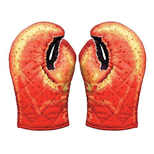 Lobster Claw Oven Mitts, Set of 2, Quilted Cotton, Designed for Light Duty Use, by Boston Warehouse