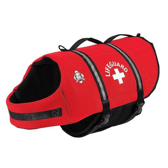 Paws Aboard Dog Life Jacket - Keep Your Canine Safe with a Neoprene Life Vest - Designer Life Jackets - Perfect for Swimming and Boating - Red, Large