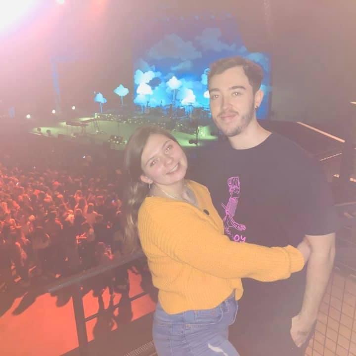 The bride and groom when they went to see Rex Orange County in concert!
