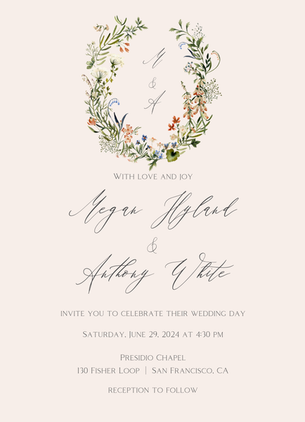 Bellfort Wreath | Linen | Zola Wedding Invitations