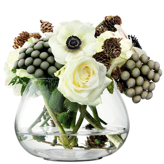 LSA International Flower Table Arrangement Vase, H4.5", Clear