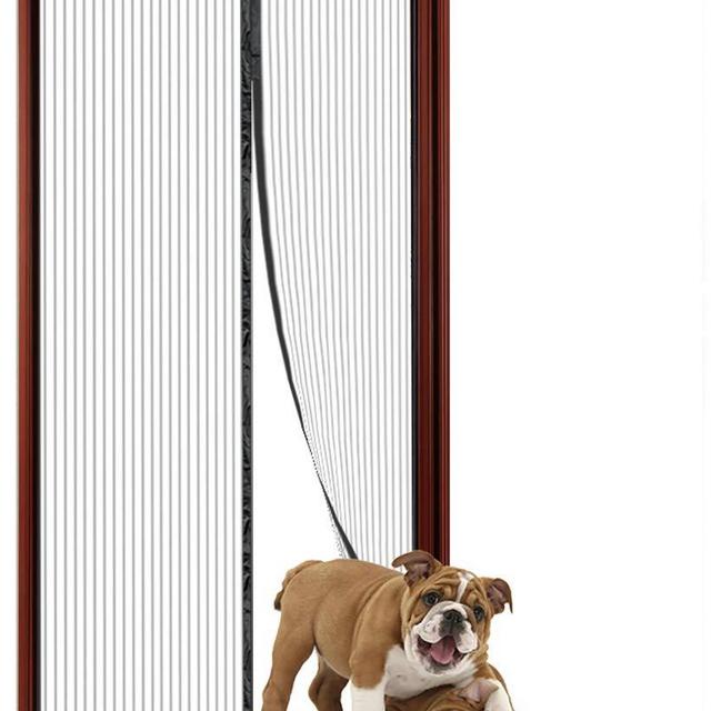 OWUYUXI Fiberglass Magnetic Screen Door, Fits Door Size up to 32"x80" Max,Self Sealing Screen Door Mesh with Full Hook&Loop Strip,Screen Doors with Magnets