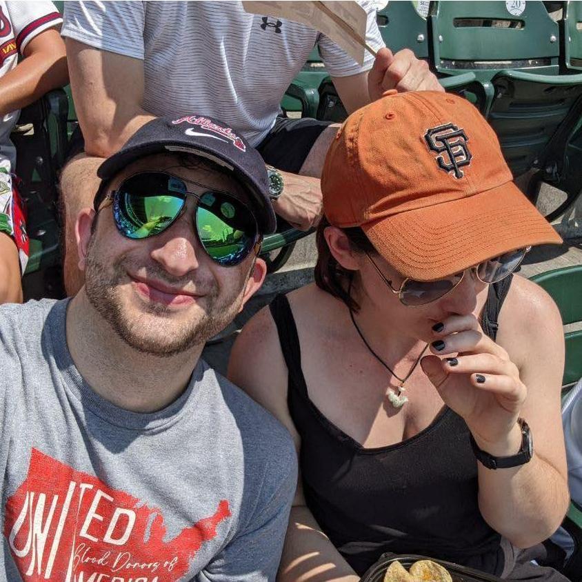 First baseball game together: Giants vs Braves.