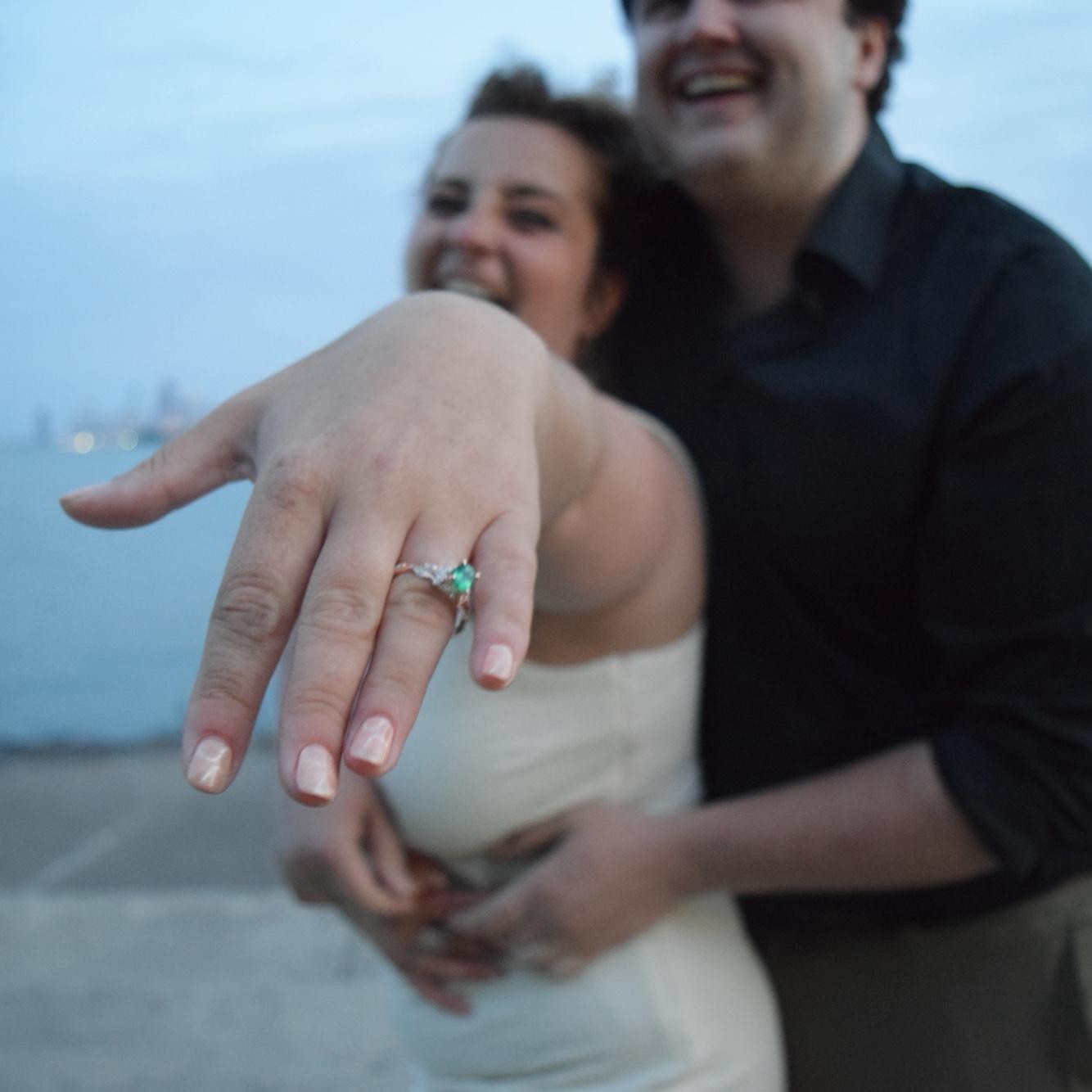 June 14th, 2025 beyond the point of trying to guess when he would get on one knee Ian somehow managed to pull off a surprise proposal. We were both too excited to remember a thing! Champagne was had.