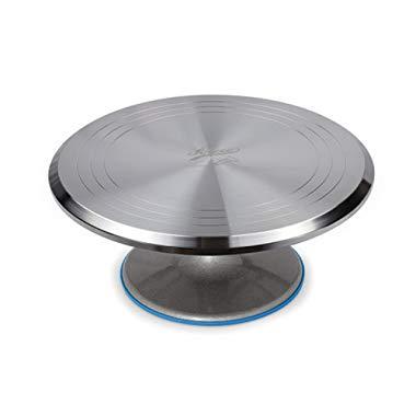 Ateco 615 Revolving Cake Decorating Stand Aluminum Turntable and Base, 12-Inch Round