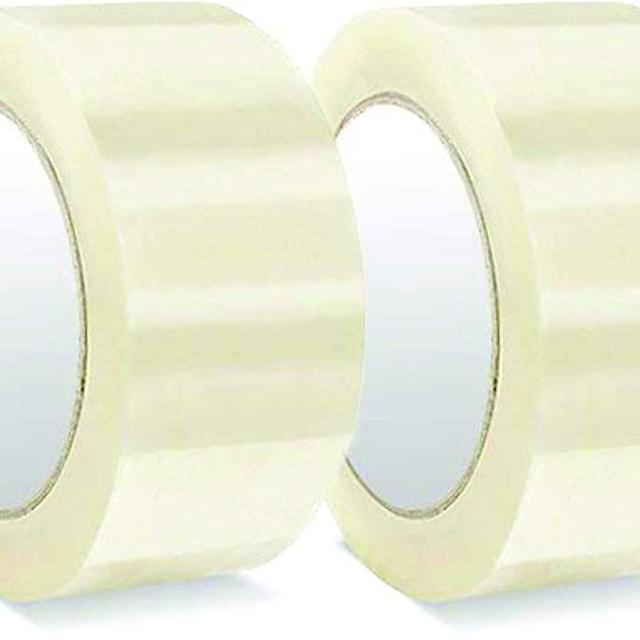 Crystal Clear Packing Tape, Carton Sealing Tape, 3 Inch Core, 2 Inch Wide - 1.6 Mil x 110 Yards Per Roll - 2 Rolls