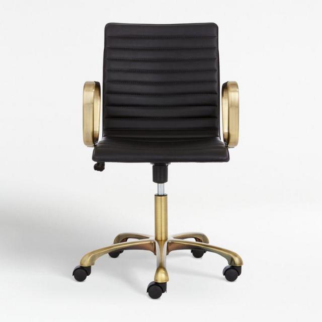 Ripple Navy Office Chair with Brass Base