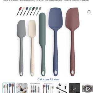 Coukre Silicone Spatula Set of 5,High Temperature Resistant, Food Grade Silicone, Dishwasher Safe, for Baking, Cooking (Pure Colorful A)