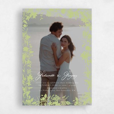 Soft Moss, Green Wedding Invitation - Erica Photo