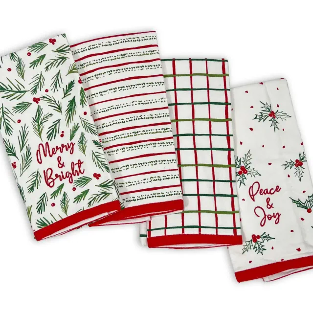 Lenox Bayberry Assorted Kitchen Towels - Set of 4