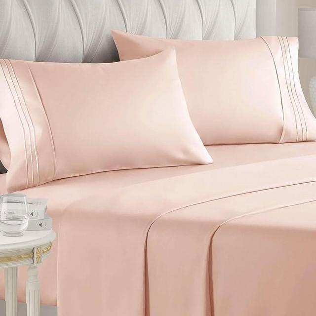 Full Size 4 Piece Sheet Set - Comfy Breathable & Cooling Sheets - Hotel Luxury Bed Sheets for Women & Men - Deep Pockets, Easy-Fit, Soft & Wrinkle Free Sheets - Lavender Pink Oeko-Tex Bed Sheet Set