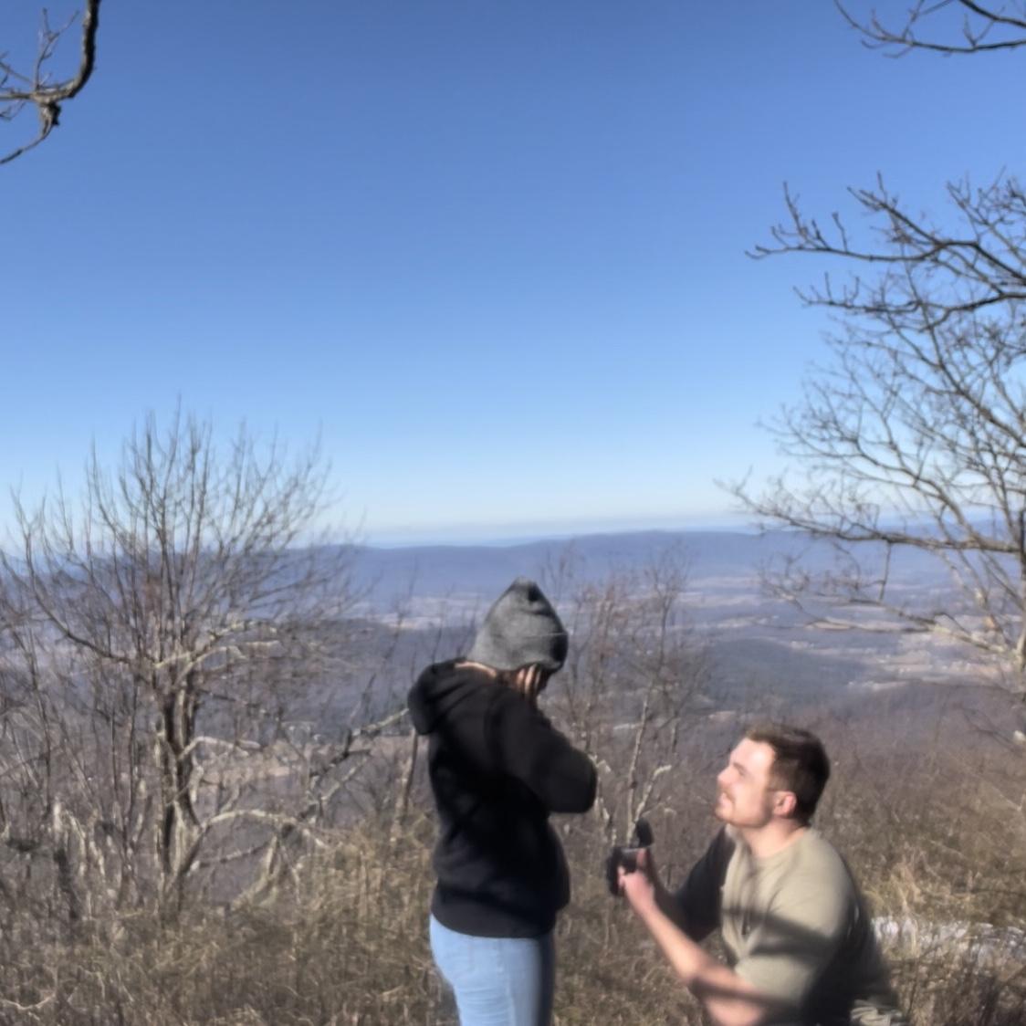 Us on top of a mountain, Shenandoah National Park, 12/29/22