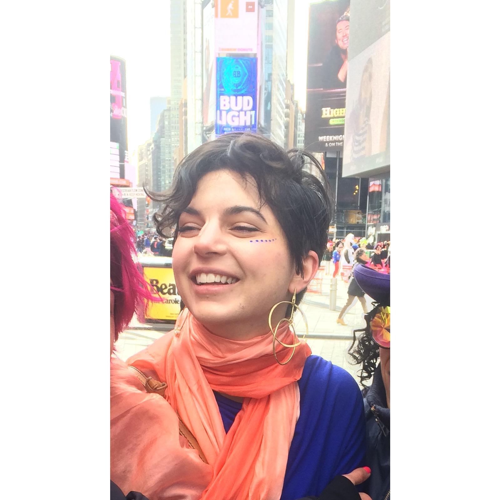 That cold day in March when we posed for a photoshoot in the "Rise Up in Love" project in Times Square!