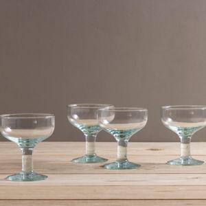 Premium Recycled Coupe Glass, Set of 4