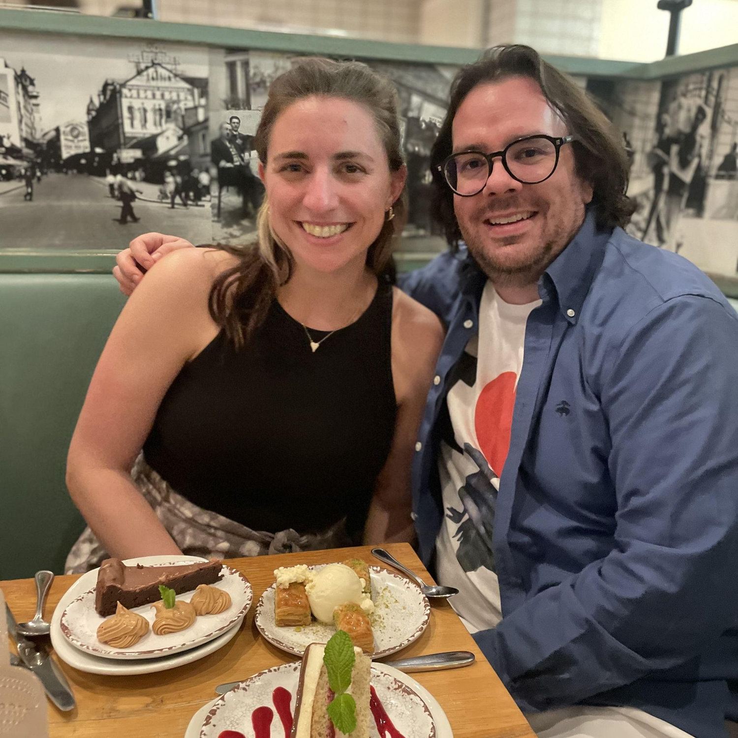 Celebrating engagement night with Carolyn and Brother Joe