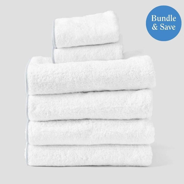 Weezie Towel Set - Grey on White (6 pieces)