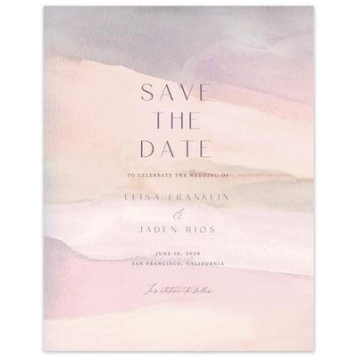 Pink Elegant Wedding Digital Save the Date - Povera Portrait