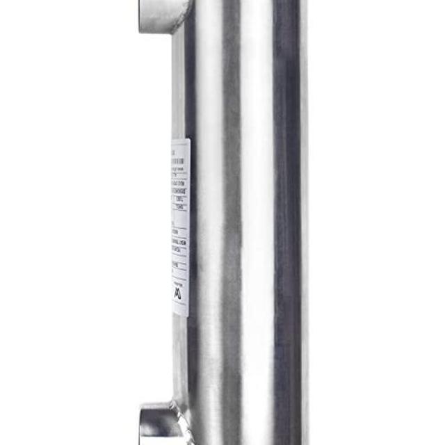 AB Pool Heat Exchanger 155kBtu Stainless Steel 316L Same Side Ports 1 1/2" & 1" FPT for 11,900 Gallon for Spa/Solar/Pool Heating