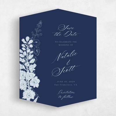 Blue Diamond Wedding Save the Date - Felce Portrait