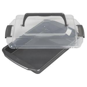 Wilton Premium Steel Non-Stick Oblong Cake Pan with Lid 13 x 9-inch Rectangular Baking Pan
