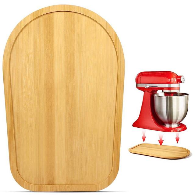 Bamboo Mixer Slider Mat, Kitchen Appliance Slider Compatible with Kitchenaid 4.5-5 Qt Tilt-Head Stand Mixer, Mixer Mover Sliding Caddy Tray, Kitchen Aid Mixer Accessories (Small)