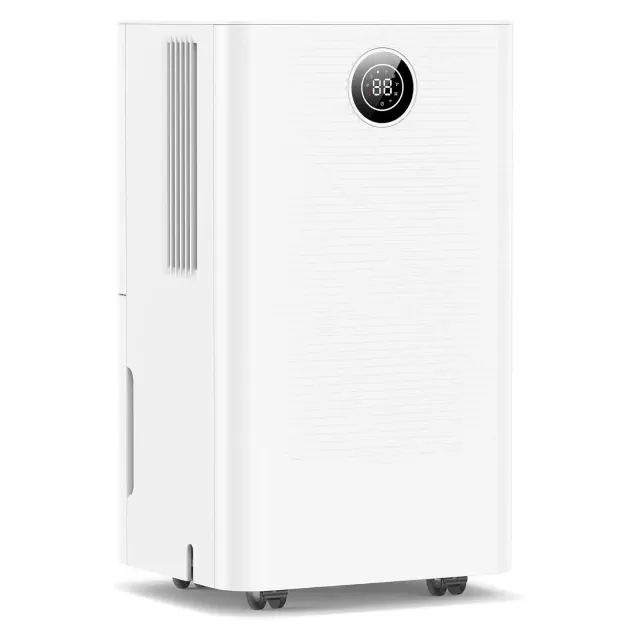 24-Pint Dehumidifier for Home and Basement with Drain Hose - White