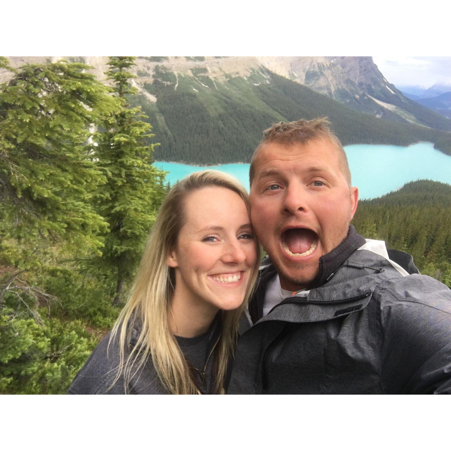 Stopping at Peyto Lake in Canada