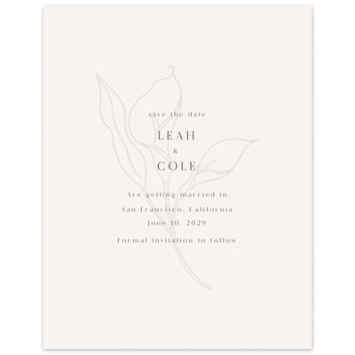 Beige Simple Wedding Digital Save the Date - Arum Portrait
