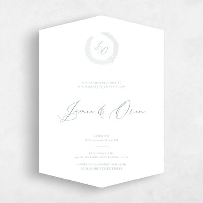 Green Diamond Wedding Invitation - Mathias Portrait