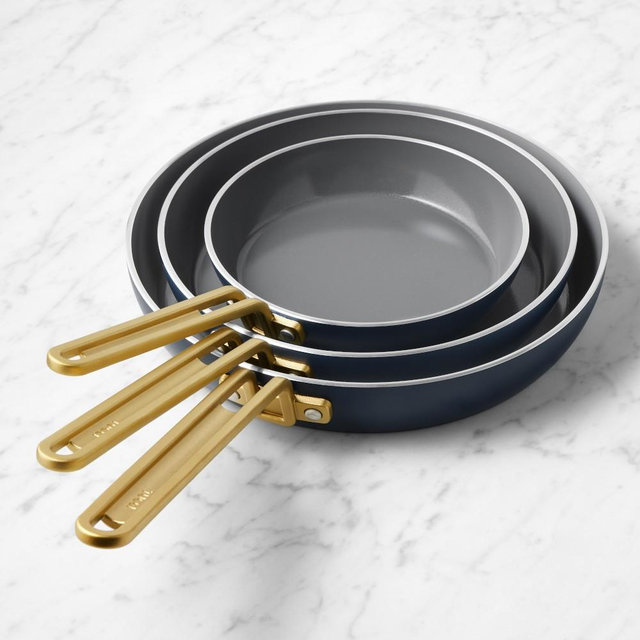GreenPan™ Stanley Tucci™ Ceramic Nonstick 3-Piece Fry Pan Set, Marino Blue