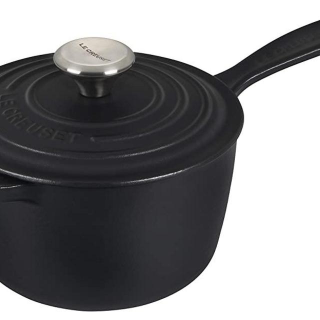 Le Creuset Signature Cast Iron Saucepan, 1.75 qt, Licorice