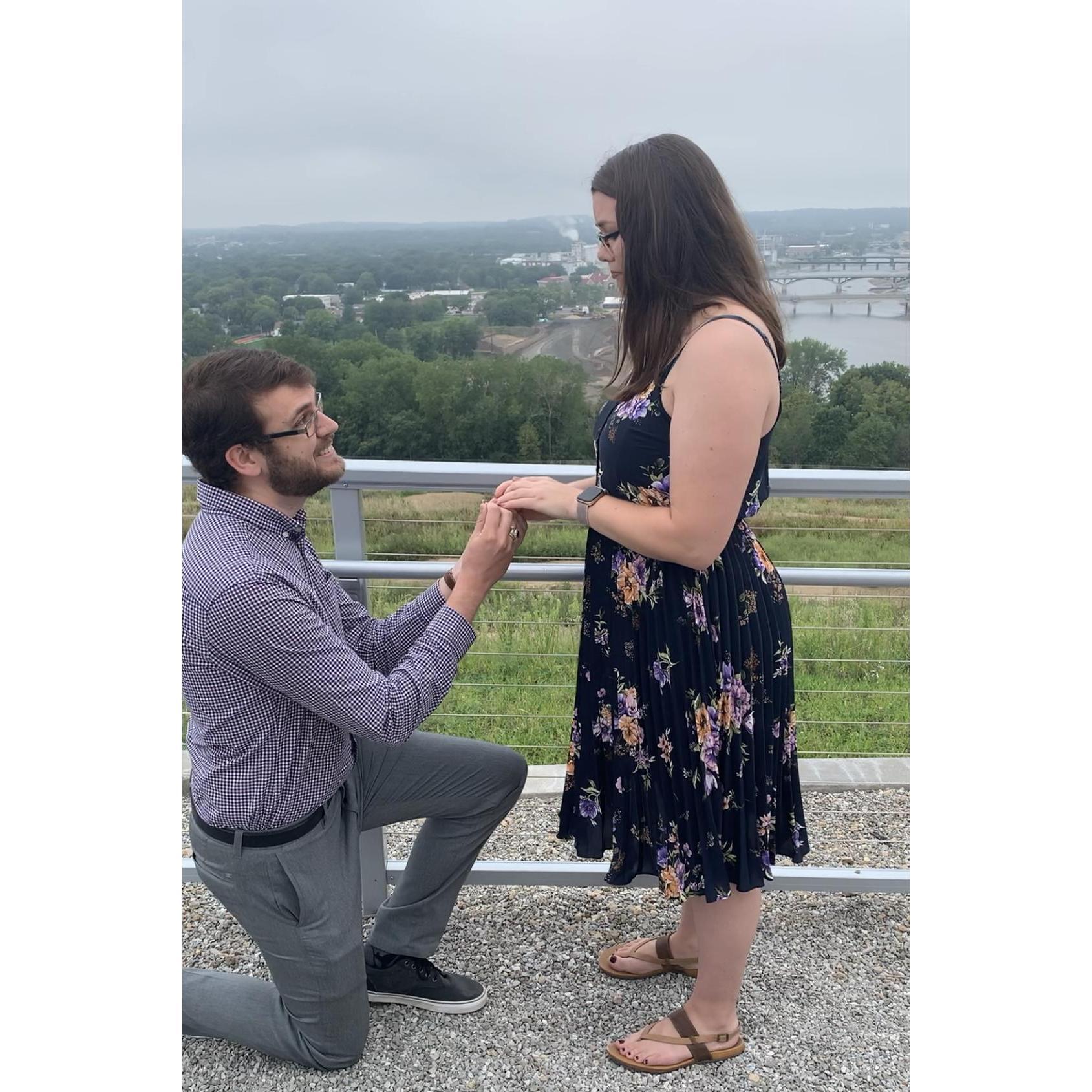 Daniel proposed on the top of Mt. Trashmore AKA our favorite place in Cedar Rapids