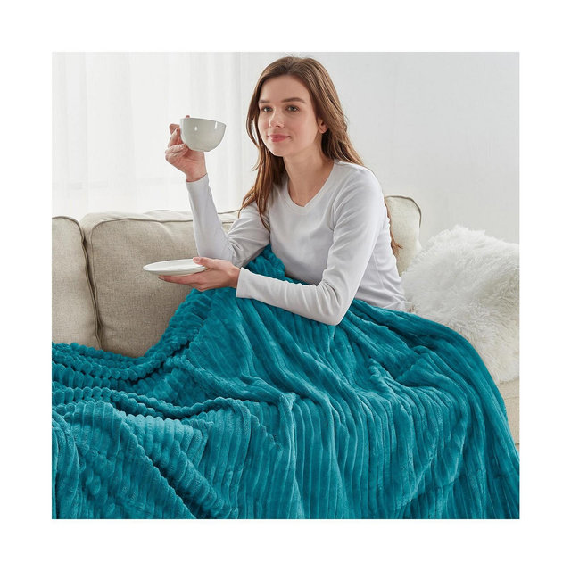 Clara Clark Ultra Soft Lightweight Cut Plush Fleece Throw, 50" x 60"