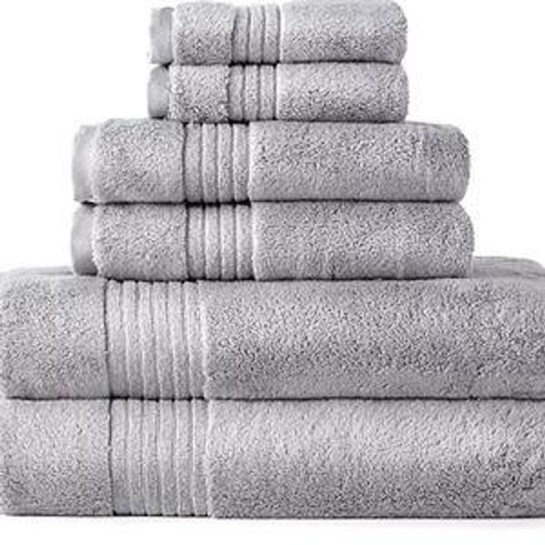 Liz Claiborne Signature Plush Solid 6-pc. Towel Set - Gray