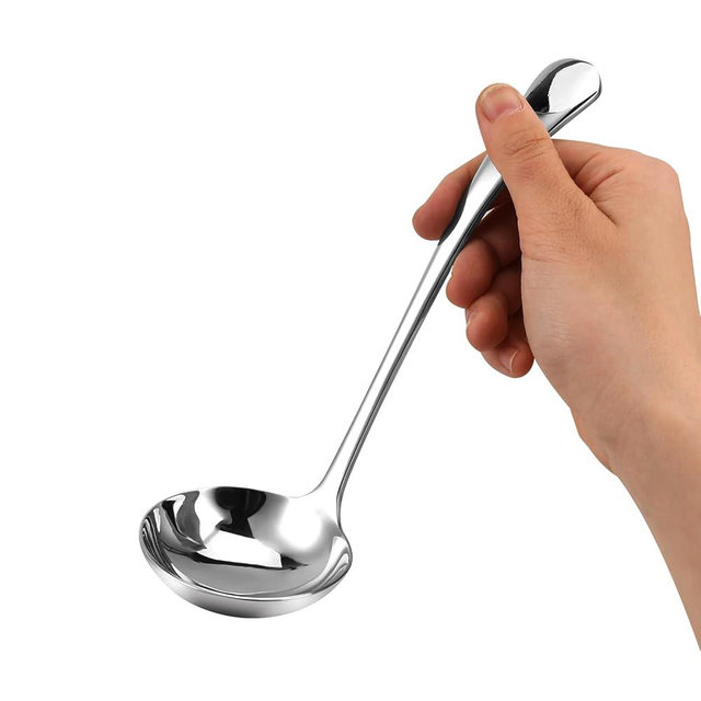 7.9 Inch Silver Small Gravy Soup Ladle Small Ladle Gravy Ladle 18/10 Stainless Steel Sauce Ladle for Spooning Sauces or Gravies