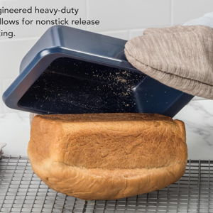 KitchenAid Nonstick Aluminized Steel Loaf Pan, Dishwasher Safe, 9 x 5 Inch, Ink Blue