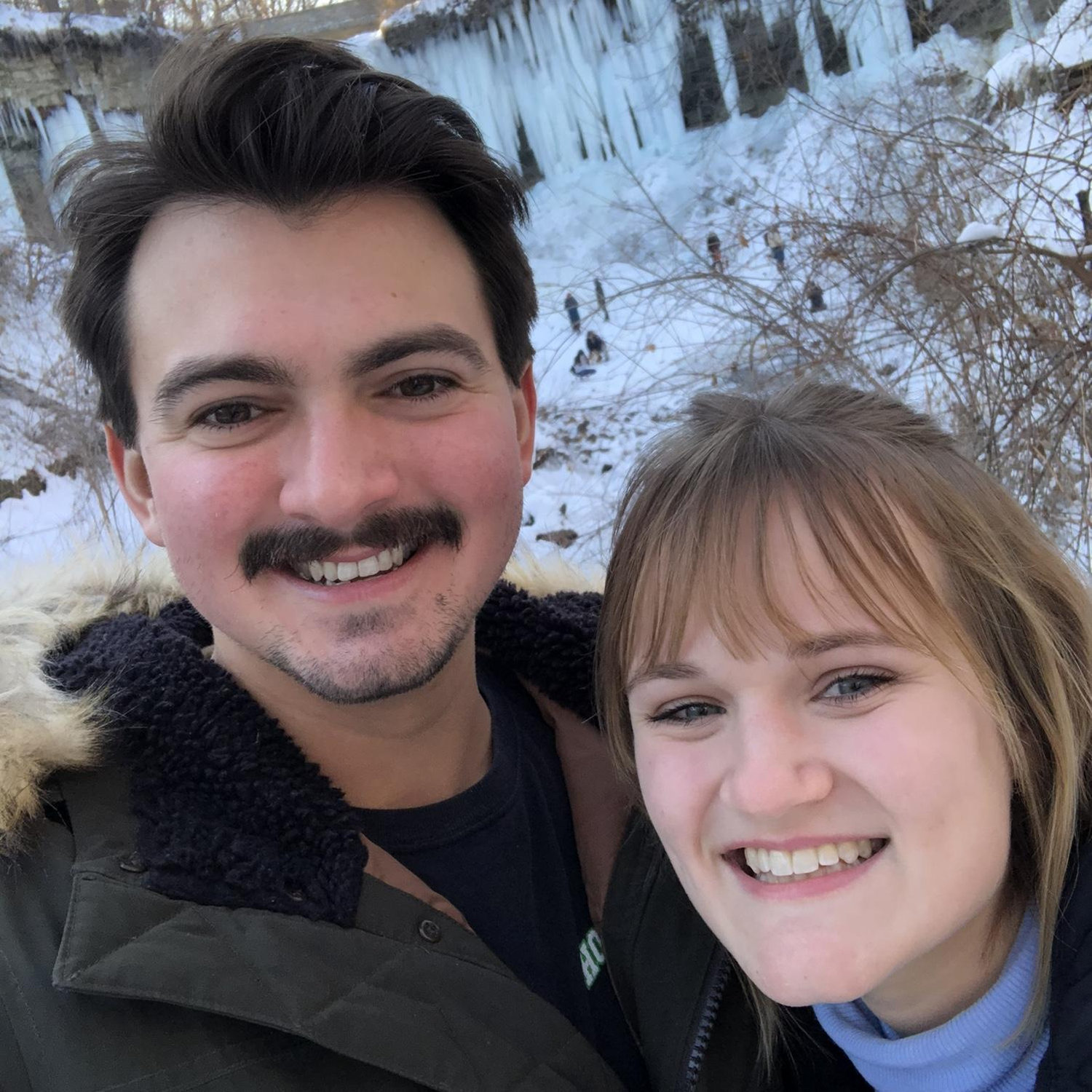 Winter 2020 checking out the cool ice formations at minnehaha falls