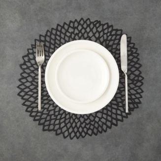 Dahlia Pressed Vinyl Round Placemat