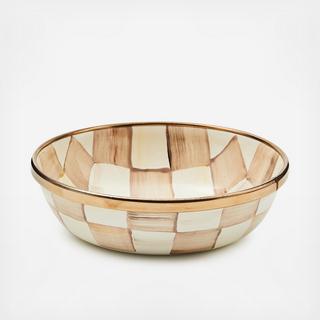 Mocha Check Stainless Steel Relish Dish