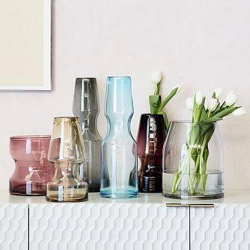 Canal Glass Vases + Hurricanes [Light Blue]