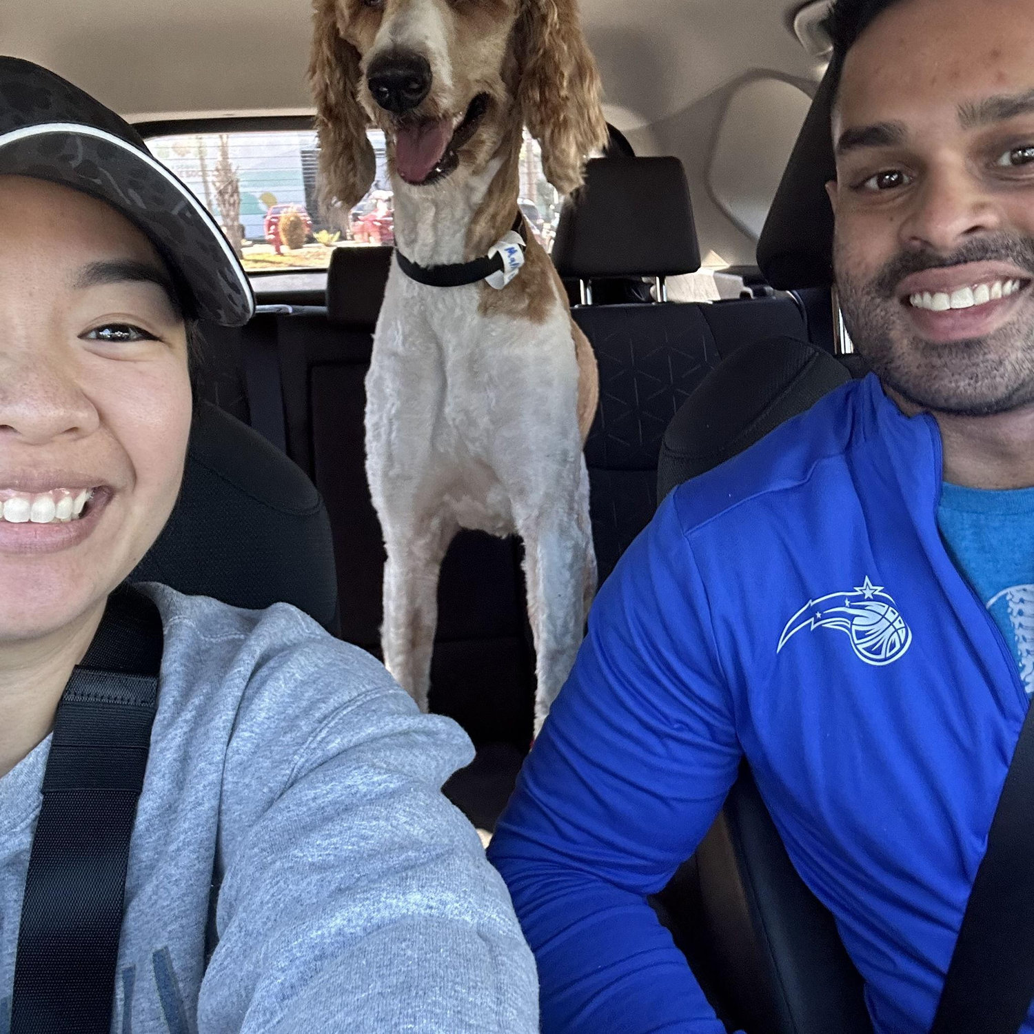 January 2025  - Car ride home after adopting Maple