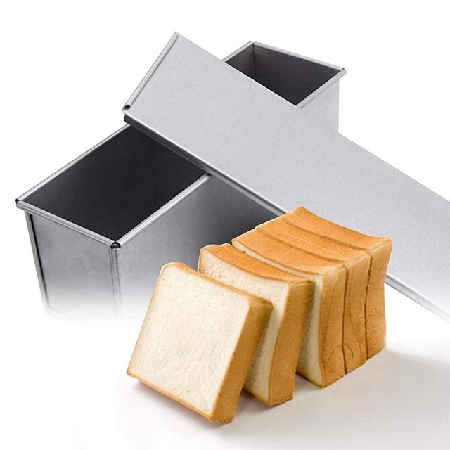 FICJEAD Pullman Loaf Pan with Lid Aluminumed Steel Pullman Loaf Pan Commercial Grade Non Stick Bread Pan with Lid (13x4.3x4.8in)