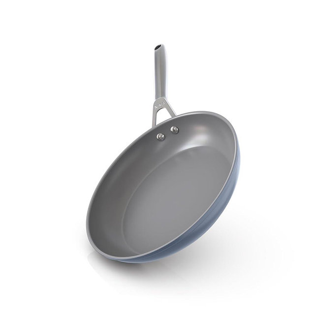 Ninja NeverStick Ceramic Pro 10.25" Fry Pan, Non-Stick Pan, PTFE Free, Ceramic Coated, Stainless Steel Handle, Stove to Oven Safe, All Stovetops & Induction Compatible, Midnight Blue, CW30026MM