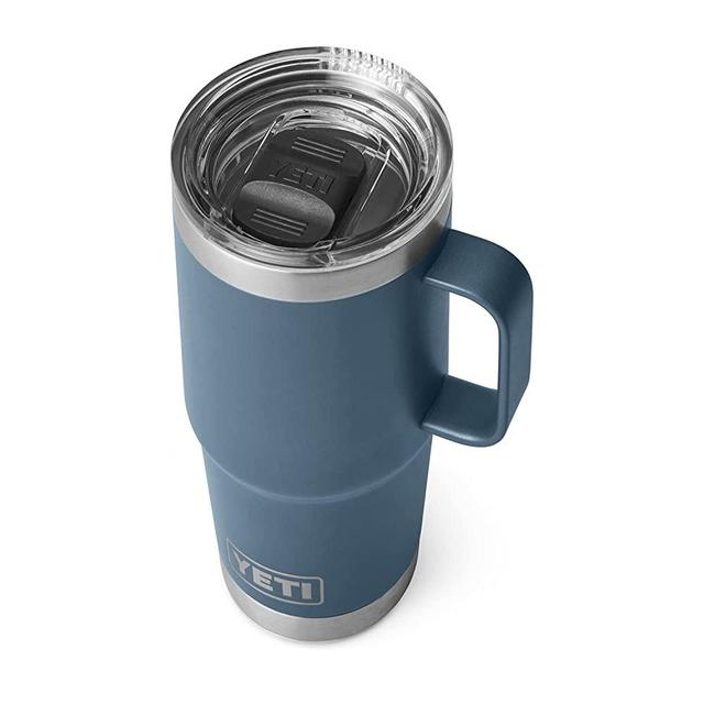 YETI Rambler 20 oz Travel Mug, Stainless Steel, Vacuum Insulated with Stronghold Lid, Nordic Blue